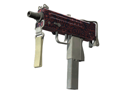 MAC-10 | Red Filigree - Field-Tested