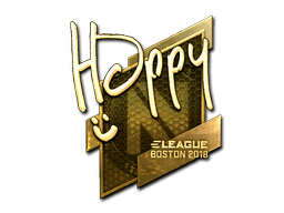 Sticker | Happy (Gold) | Boston 2018