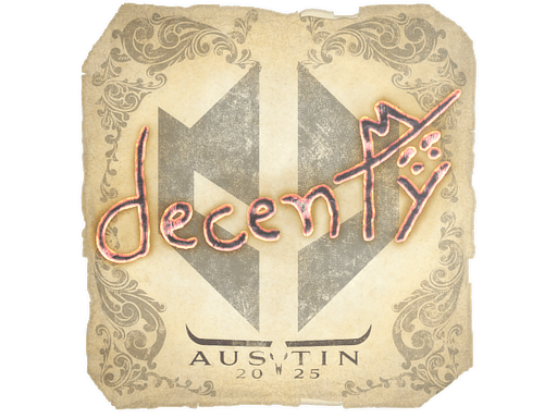 Sticker | decenty (Gold) | Austin 2025